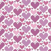 vettore astratto senza soluzione di continuità modello con a strisce cuori. ripetibile San Valentino giorno sfondo - creativo design. rosa moda amore Stampa.
