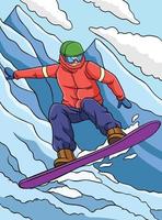 snowboard gli sport colorato cartone animato illustrazione vettore
