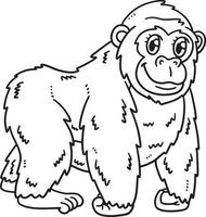 madre gorilla isolato colorazione pagina per bambini vettore