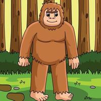 bigfoot animale colorato cartone animato illustrazione vettore