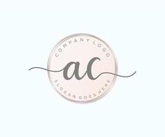 iniziale AC femminile logo. utilizzabile per natura, salone, terme, cosmetico e bellezza loghi. piatto vettore logo design modello elemento.