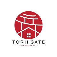 torii cancello logo, giapponese edificio disegno, Cina icona vettore, illustrazione modello icona vettore