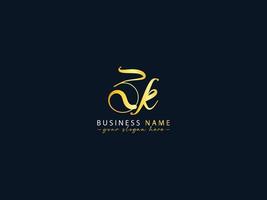 elegante zk calligrafia logo, creativo zk logo lettera vettore Immagine design