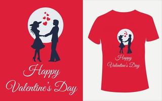 san valentino giorno t camicia design con coppia vettore