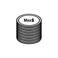 Messico moneta simbolo. messicano peso icona, mxn cartello. vettore illustrazione