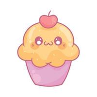 dolce Cupcake kawaii vettore