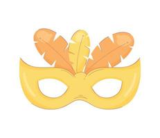 giallo mardi gras maschera vettore