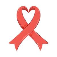 AIDS rosso nastro cuore vettore
