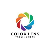 colore lente logo icona vettore isolato