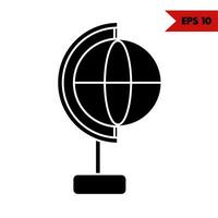illustrazione di globo glifo icona vettore
