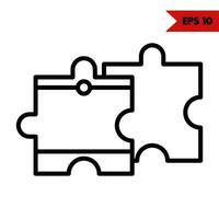 illustrazione di puzzle linea icona vettore