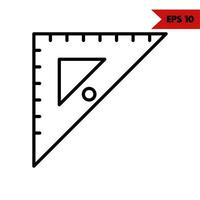 illustrazione di righello linea icona vettore