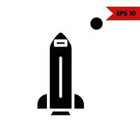 illustrazione di razzo glifo icona vettore