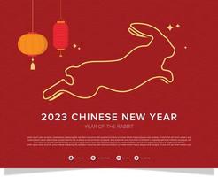 contento Cinese nuovo anno 2023 anno di il coniglio gong xi fa cai sfondo design bandiera vettore