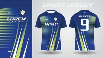 blu verde maglietta sport maglia design vettore