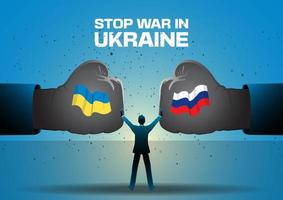 uomo d'affari fermare guerra nel Ucraina vettore illustrazione