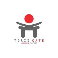 torii cancello giapponese tradizionale cultura semplice logo illustrazione icona con estetico minimalista vettore concetto