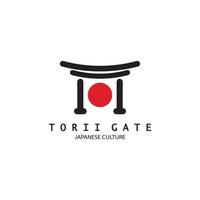 torii cancello giapponese tradizionale cultura semplice logo illustrazione icona con estetico minimalista vettore concetto