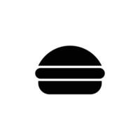 eps10 nero vettore pollo hamburger Hamburger astratto solido arte icona o logo isolato su nero sfondo. veloce cibo simbolo nel un' semplice piatto di moda moderno stile per il tuo sito web disegno, e mobile App