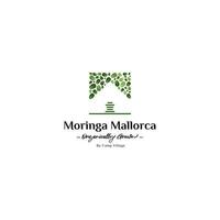 moringa foglia logo design ispirazione. moringa piantagione logo. vettore