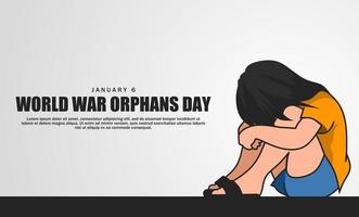 mondo guerra orfani giorno tema. vettore illustrazione. adatto per manifesto, striscioni, campagna e saluto carta.