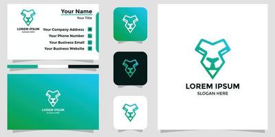 Leone design logo e attività commerciale carta vettore