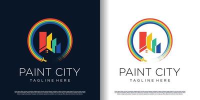 pittura logo design con creativo unico stile premio vettore