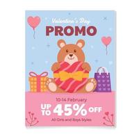 orsacchiotto orso promozione san valentino giorno vendita vettore