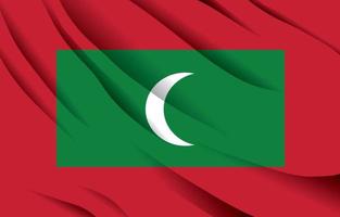 Maldive nazionale bandiera agitando realistico vettore illustrazione