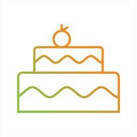bellissimo torta linea vettore icona