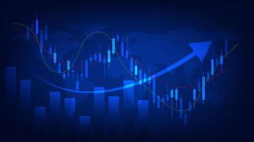 economia e finanza concetto. finanziario attività commerciale statistica azione mercato candelieri e bar grafico vettore