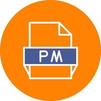 pm file formato icona vettore