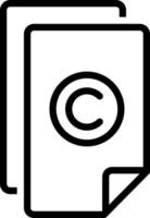 linea icona per diritto d'autore vettore