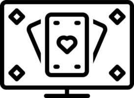 icona della linea per il blackjack vettore