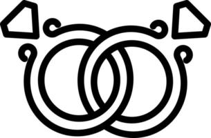linea icona per anelli vettore