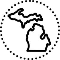 linea icona per Michigan vettore