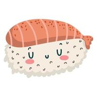 sushi di pesce kawaii vettore