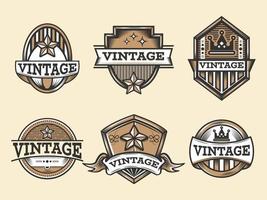 distintivo logo con Vintage ▾ stile vettore