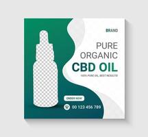 CBD olio sociale media instagram inviare bandiera modello vettore