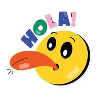 di moda hola emoji vettore