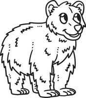 bambino orso isolato colorazione pagina per bambini vettore