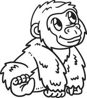 bambino gorilla isolato colorazione pagina per bambini vettore