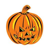 Halloween jack-o-lanterna o lavorato zucca incisione retrò vettore