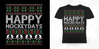 Natale amante divertente gli sport hockey giocatore regalo retrò Vintage ▾ hockey maglietta design vettore