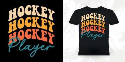 divertente gli sport hockey giocatore regalo retrò Vintage ▾ hockey maglietta design vettore