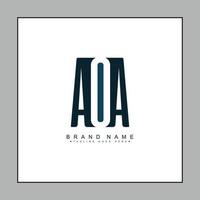 iniziale lettera aoa logo - minimo attività commerciale logo per alfabeto un, o e un' vettore