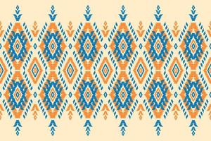 etnico ikat senza soluzione di continuità modello nel tribale. azteco geometrico ornamento Stampa. tessuto indiano stile. vettore