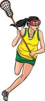 lacrosse gli sport cartone animato colorato clipart vettore