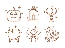 impostato di icone su il tema di Halloween. vettore illustrazione nel piatto stile.
