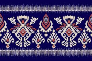 tailandese ikat floreale paisley ricamo su viola sfondo.geometrico etnico orientale modello tradizionale.azteco stile astratto vettore illustrazione.disegno per trama, tessuto, abbigliamento, avvolgimento, decorazione.